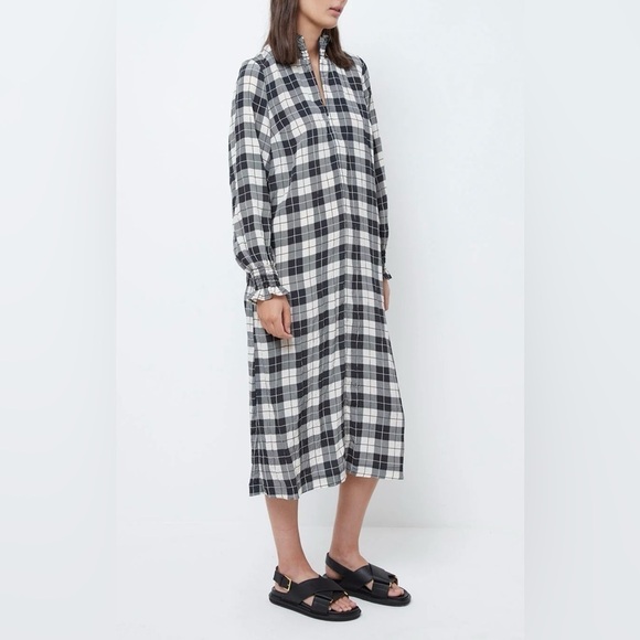 Baum Und Pferdgarten Anamay Midi Dress Black and White Plaid Size 38 (US 6) EUC - Picture 3 of 13
